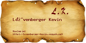 Lövenberger Kevin névjegykártya